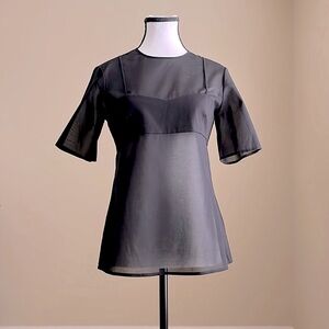 NWT - T by Alexander Wang - Semi-Sheer Top with External Bustier - M